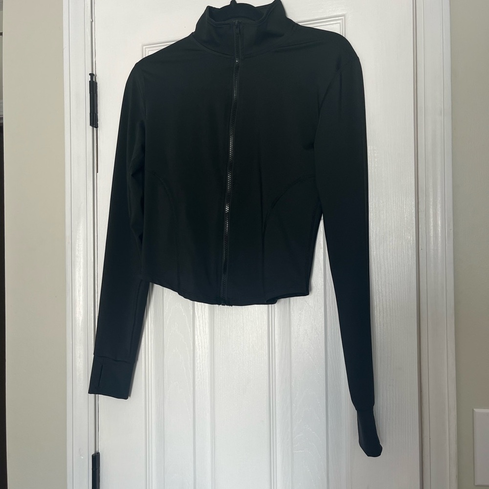 Black Athletic Runners Zip-Up Jacket